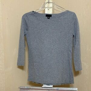 Worthington Gray Boat Neck 3/4 Sleeve Sweater Sz M